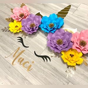 Unicorn Paper Flower Decor